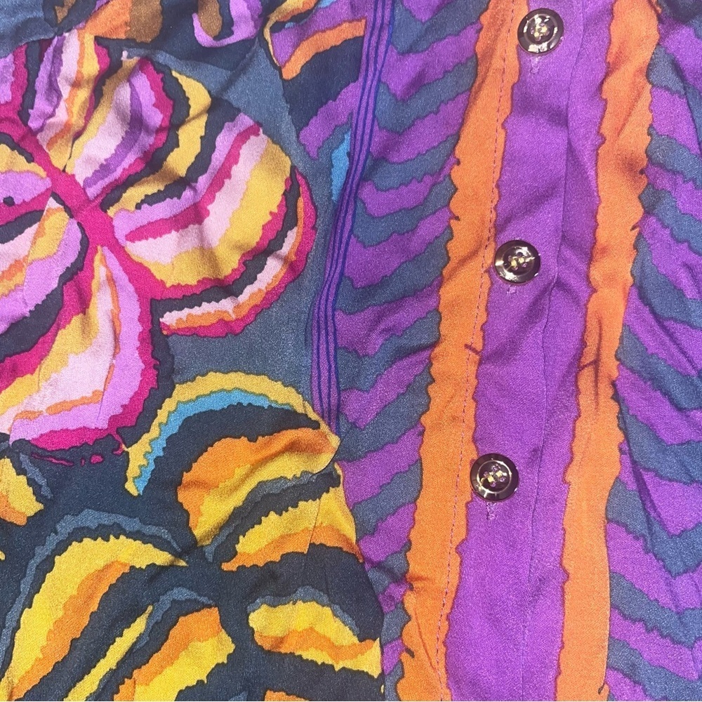 Haute Hippie Colorful Tropical Button-Up Shirt - Picture 2 of 2
